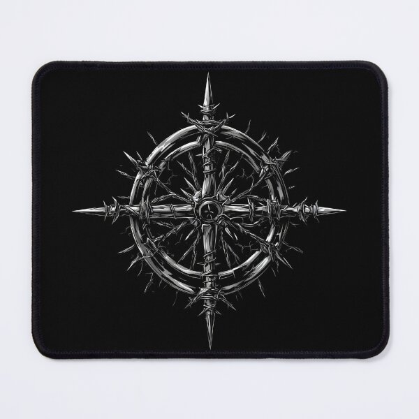 Item preview, Cyber Tribal Thorn Compass / Y2K Gothic Futuristic Emblem designed and sold by MorbidDreams.