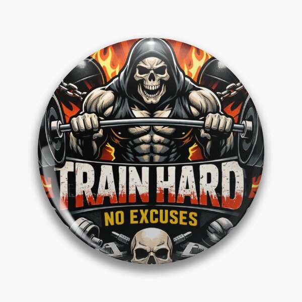 Item preview, Hardcore Gym Skull Train Hard No Excuses Sticker designed and sold by Krishkhatri312.