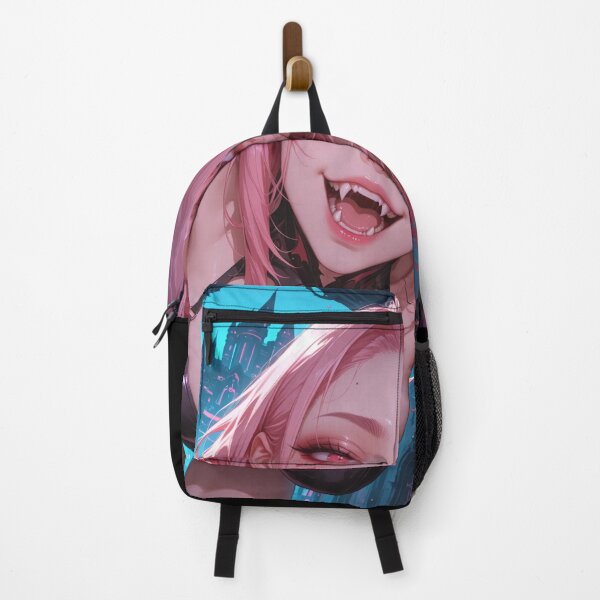 Item preview, Cyberpunk vampire anime waifu with fangs and pink hair designed and sold by Planet Utoppia.