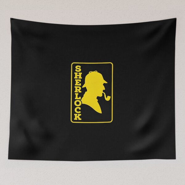 Item preview, Yellow Sherlock Holmes Silhouette and Text Graphic designed and sold by Fenay Designs.