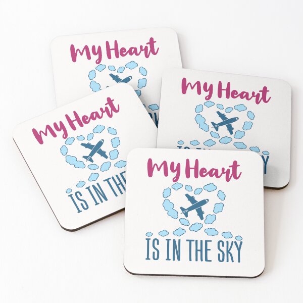 Item preview, My Heart Is In the Sky Airplane Pilot Wife Girlfriend designed and sold by jaygo.