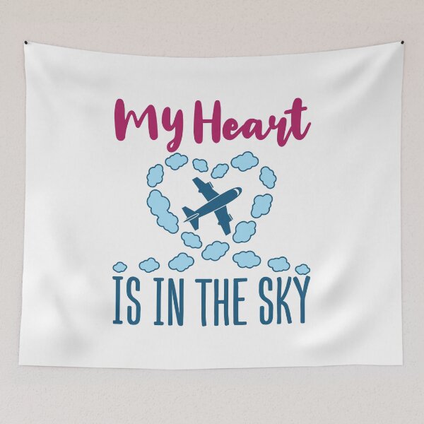 Item preview, My Heart Is In the Sky Airplane Pilot Wife Girlfriend designed and sold by jaygo.