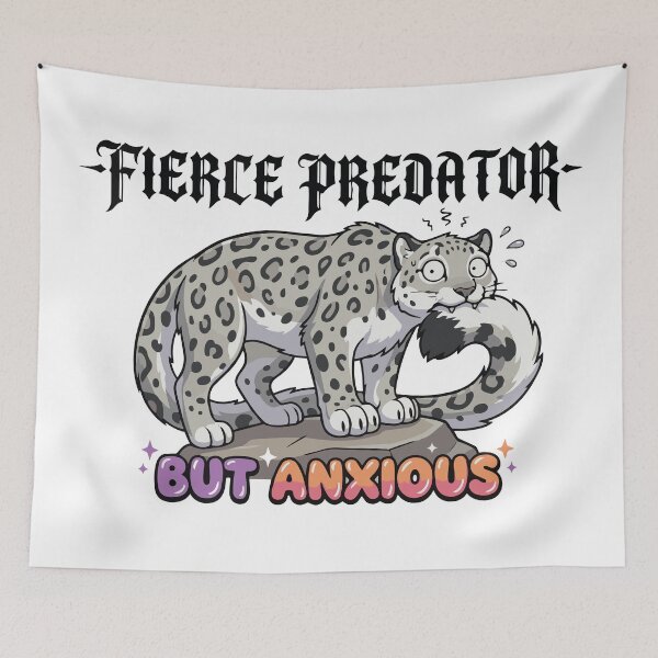 Item preview, Fierce Predator but Anxious Snow Leopard designed and sold by Petzzz.