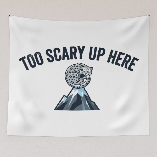 Item preview, Too Scary Up Here Anxious Snow Leopard designed and sold by Petzzz.
