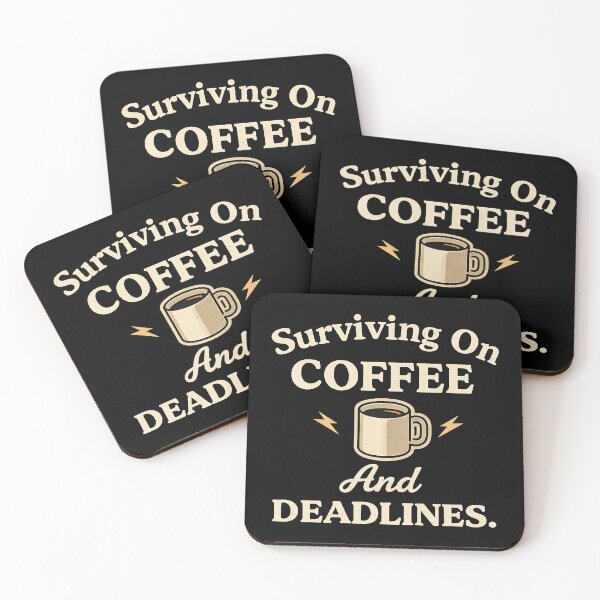 Item preview, Surviving on Coffee and Deadlines designed and sold by AlvelinaCP.
