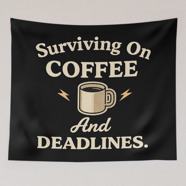 Item preview, Surviving on Coffee and Deadlines designed and sold by AlvelinaCP.