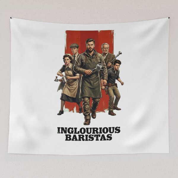 Item preview, Barista. Inglorious Basterds Funny Film Poster Parody designed and sold by Shoot-The-Moon.