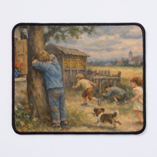 Item preview, Hide and Seek at Summer Dusk – Nostalgic Childhood in a Country Farmyard designed and sold by slikar.