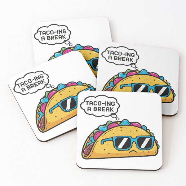 Item preview, Taco-ing a Break Pixel Art Cool Taco with Sunglasses designed and sold by LessSugar.