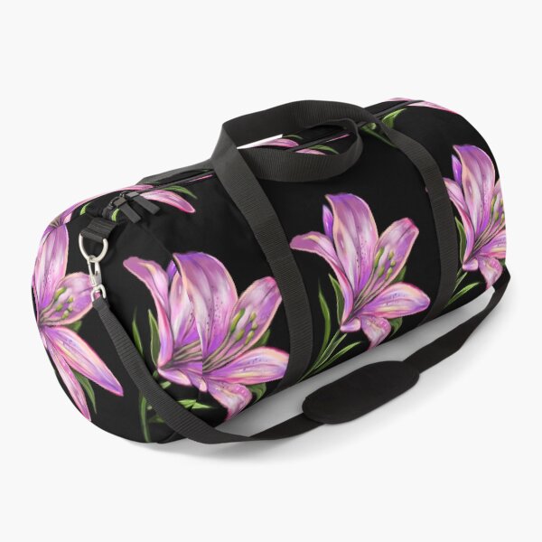 Item preview, Lily Lilly flower painting  - single purple lily with green leaves Spring Flowers  designed and sold by Artonmytee.