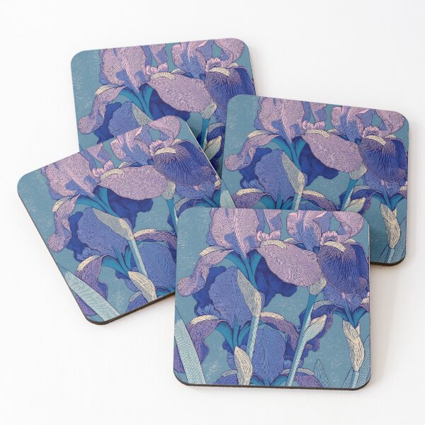 Item preview, Linocut Iris card designed and sold by MendaciousMina.