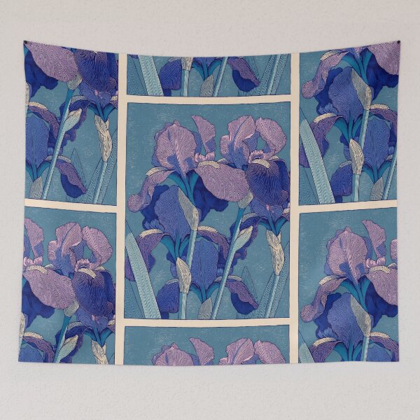 Item preview, Linocut Iris card designed and sold by MendaciousMina.
