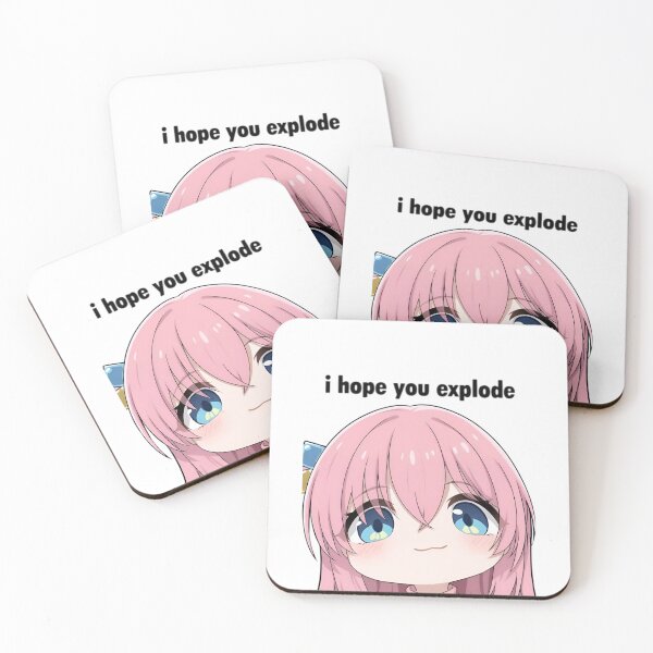 Item preview, Cute Chibi Pink Anime Girl Meme – “I Hope You Explode” Funny Reaction designed and sold by Dyan4.