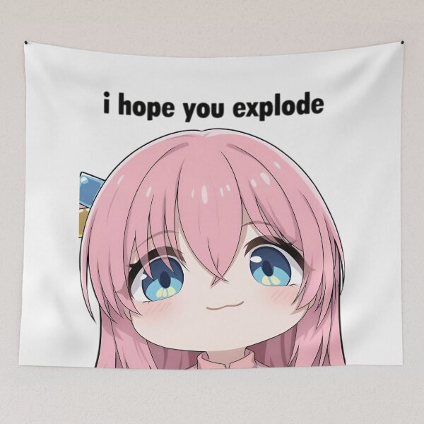 Item preview, Cute Chibi Pink Anime Girl Meme – “I Hope You Explode” Funny Reaction designed and sold by Dyan4.
