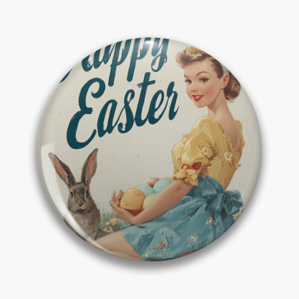 Item preview, Retro vintage Happy Easter card designed and sold by MendaciousMina.