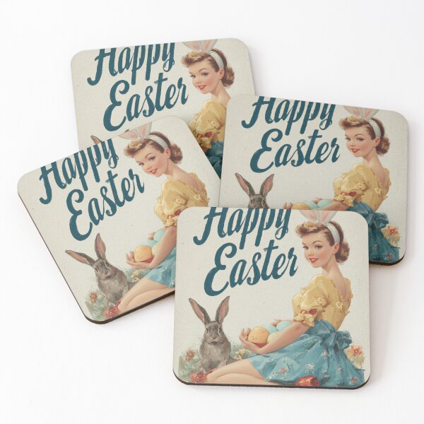 Item preview, Retro vintage Happy Easter card designed and sold by MendaciousMina.