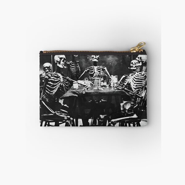 Item preview, Boys night out, vintage skeleton's drinking bar barroom black and white 19th century photograph poster art print designed and sold by Astrid Arkhangelsky.