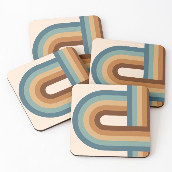 Item preview, Rainbow Retro Arch - Blue, beige and brown designed and sold by JMgraphic.