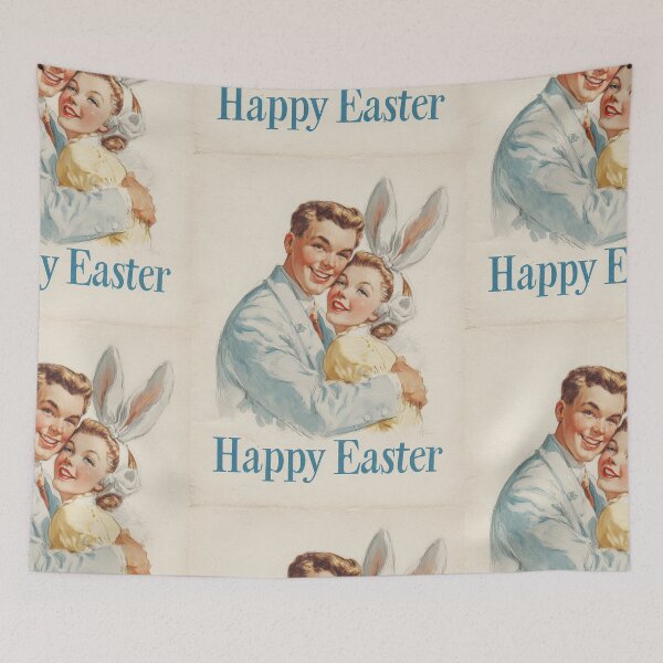 Item preview, Retro vintage Happy Easter card designed and sold by MendaciousMina.
