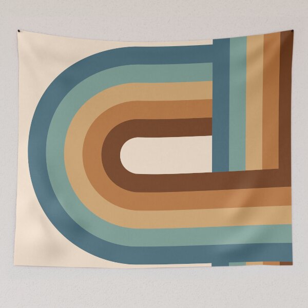 Item preview, Rainbow Retro Arch - Blue, beige and brown designed and sold by JMgraphic.
