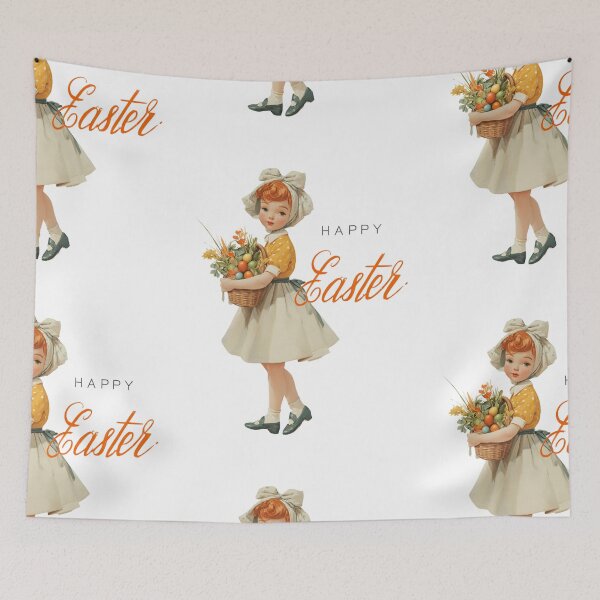 Item preview, Retro vintage Happy Easter card designed and sold by MendaciousMina.