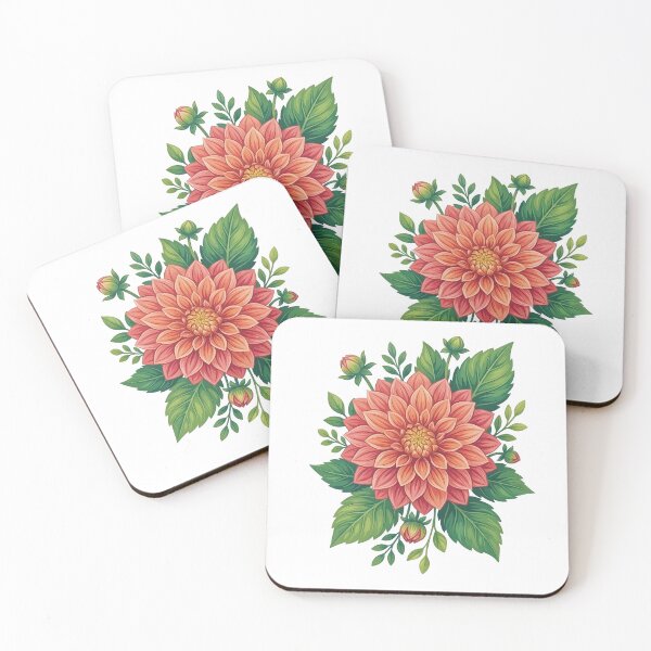 Item preview, Vibrant Dahlia Flower Sticker – Botanical Floral Illustration designed and sold by Infinite Art Lab.