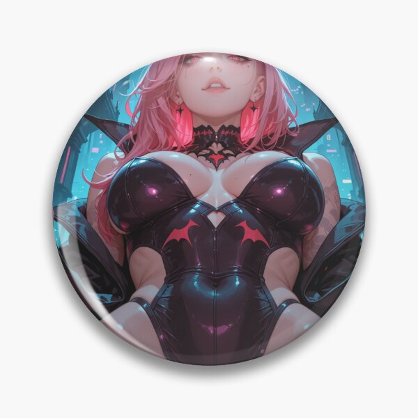 Item preview, Anime waifu vampire cyberpunk with pink hair designed and sold by Planet Utoppia.