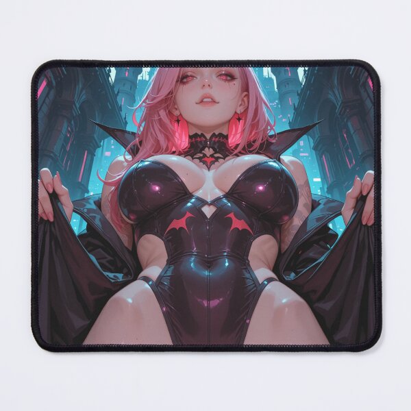 Item preview, Anime waifu vampire cyberpunk with pink hair designed and sold by Planet Utoppia.