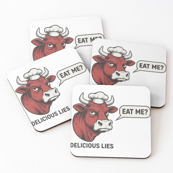 Item preview, Grumpy Chef Cow 'Eat Me?' Delicious Lies Funny Meat Lover Design designed and sold by LessSugar.