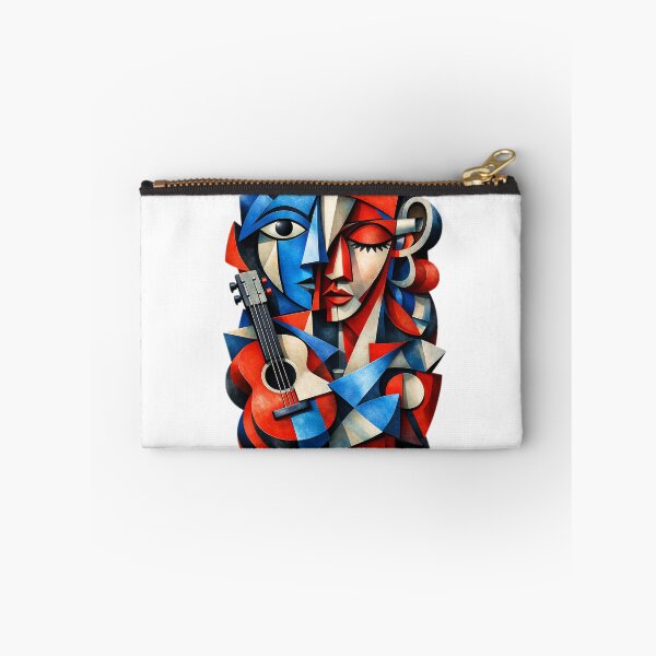 Item preview, Abstract Cubist Guitarist Portrait - 3D Modern Surreal Art designed and sold by TailTraceDesign.