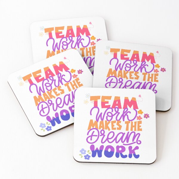 Item preview, Team Work Makes the Dream Work Colorful Motivational Teamwork Quote Design designed and sold by TeeTimeMeTime.