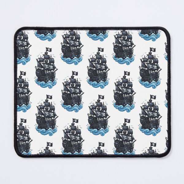 Item preview, Cute Pirate Ship Cartoon Sticker – Black Skull Flag Sailing Ship Illustration designed and sold by Infinite Art Lab.