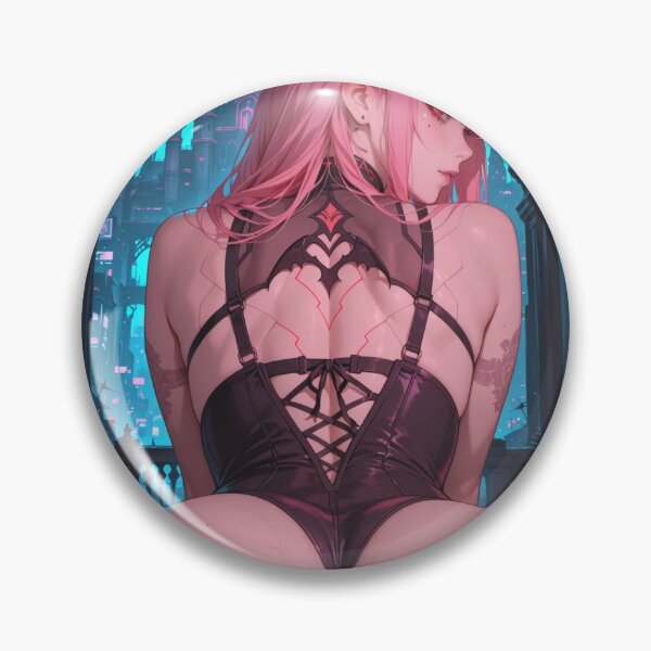 Item preview, Anime waifu vampire cyberpunk with pink hair designed and sold by Planet Utoppia.