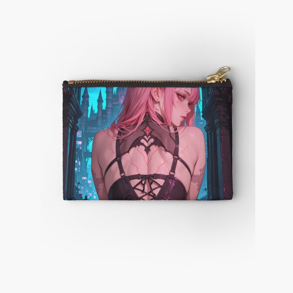 Item preview, Anime waifu vampire cyberpunk with pink hair designed and sold by Planet Utoppia.