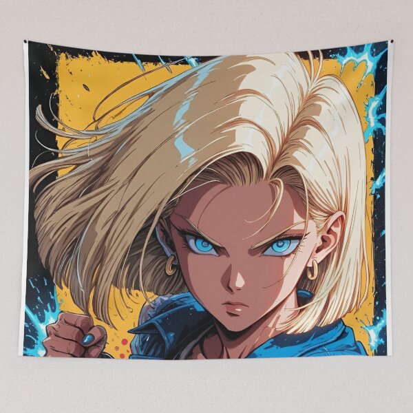 Item preview, Retro Cyberpunk Android Girl – Powerful Futuristic Anime Warrior designed and sold by Dyan4.