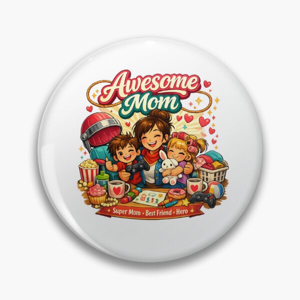 Item preview, Awesome mom  -  Super mom, best friend, hero designed and sold by Teacuppupdesign.