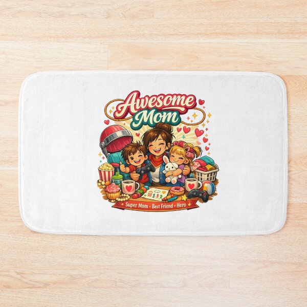 Item preview, Awesome mom  -  Super mom, best friend, hero designed and sold by Teacuppupdesign.