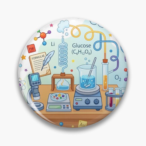 Item preview, Cute Chemistry Lab Cartoon Sticker – Science Experiment Illustration designed and sold by Infinite Art Lab.