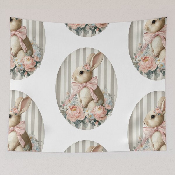 Item preview, Cute bunny with flowers designed and sold by MendaciousMina.