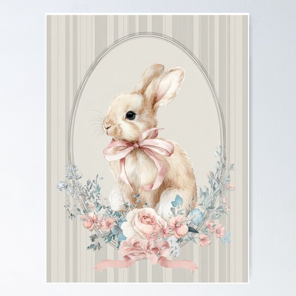 Item preview, Cute bunny with flowers designed and sold by MendaciousMina.