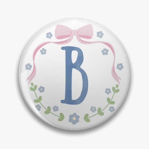 Item preview, B Initial Flowers and Bows Watercolour Wreath designed and sold by winterpumpkin.