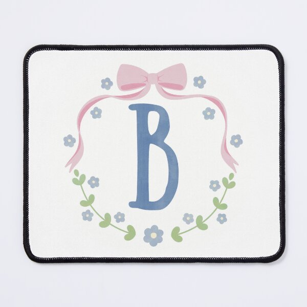 Item preview, B Initial Flowers and Bows Watercolour Wreath designed and sold by winterpumpkin.