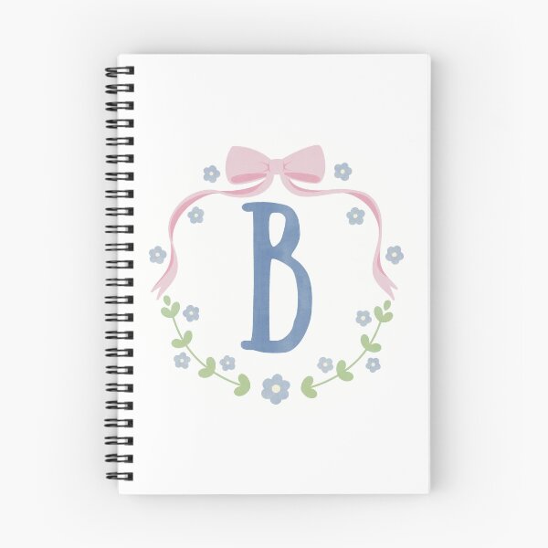 Item preview, B Initial Flowers and Bows Watercolour Wreath designed and sold by winterpumpkin.