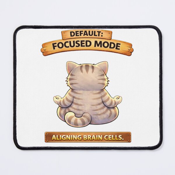 Item preview, Funny Cat Default Focus Mode Cat Humor Adulting Survival Meme designed and sold by Mindworx21.