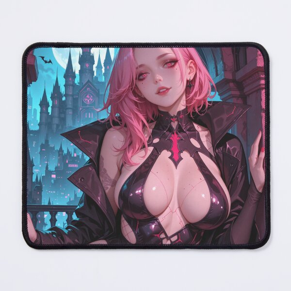 Item preview, Anime waifu vampire cyberpunk with pink hair designed and sold by Planet Utoppia.