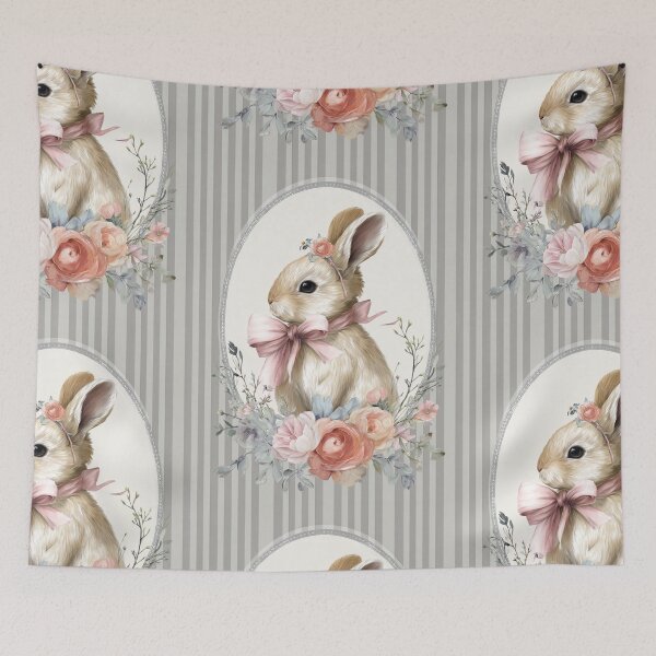 Item preview, Cute bunny with flowers designed and sold by MendaciousMina.