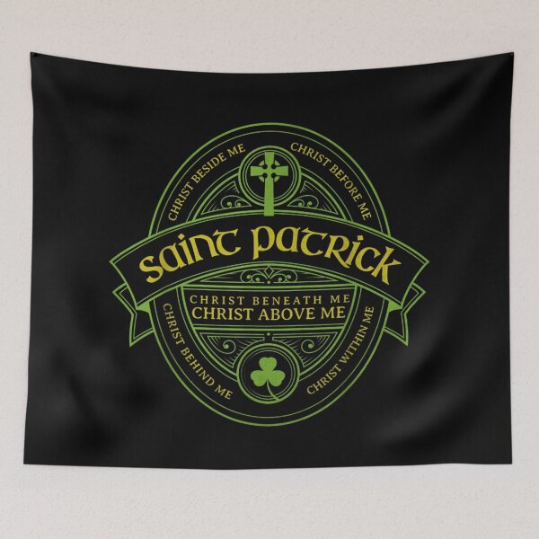 Item preview, Vintage Saint Patrick Irish Celtic Cross Banner Green Gold Distressed Graphic T-Shirt designed and sold by stellarofsea.