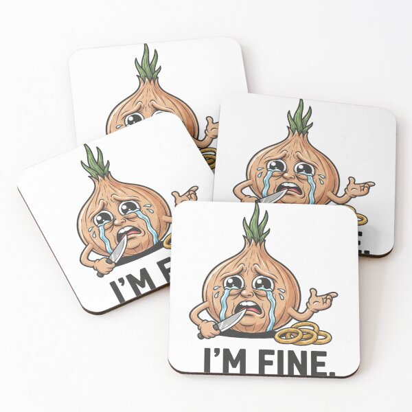 Item preview, Crying Onion with Knife 'I'm Fine.' Sarcastic Kitchen Humor designed and sold by LessSugar.