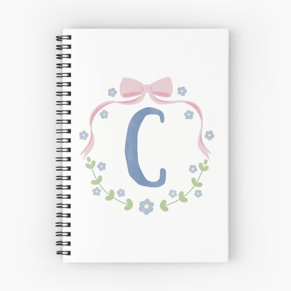 Item preview, C Initial Flowers and Bows Watercolour Wreath designed and sold by winterpumpkin.