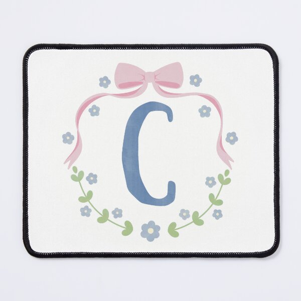 Item preview, C Initial Flowers and Bows Watercolour Wreath designed and sold by winterpumpkin.